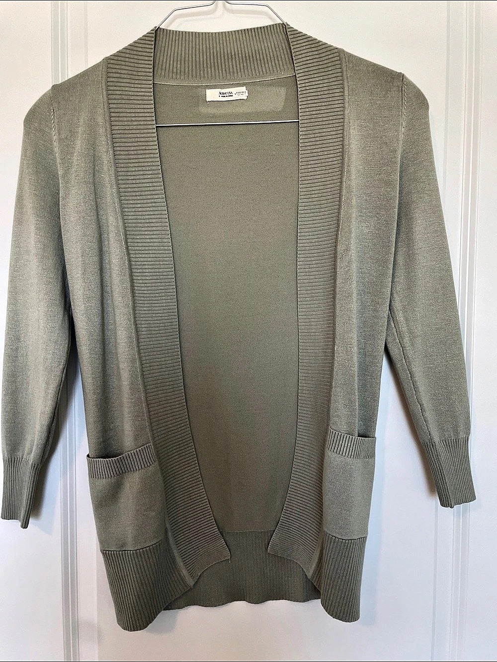 Active USA Open Front Cardigan in Green